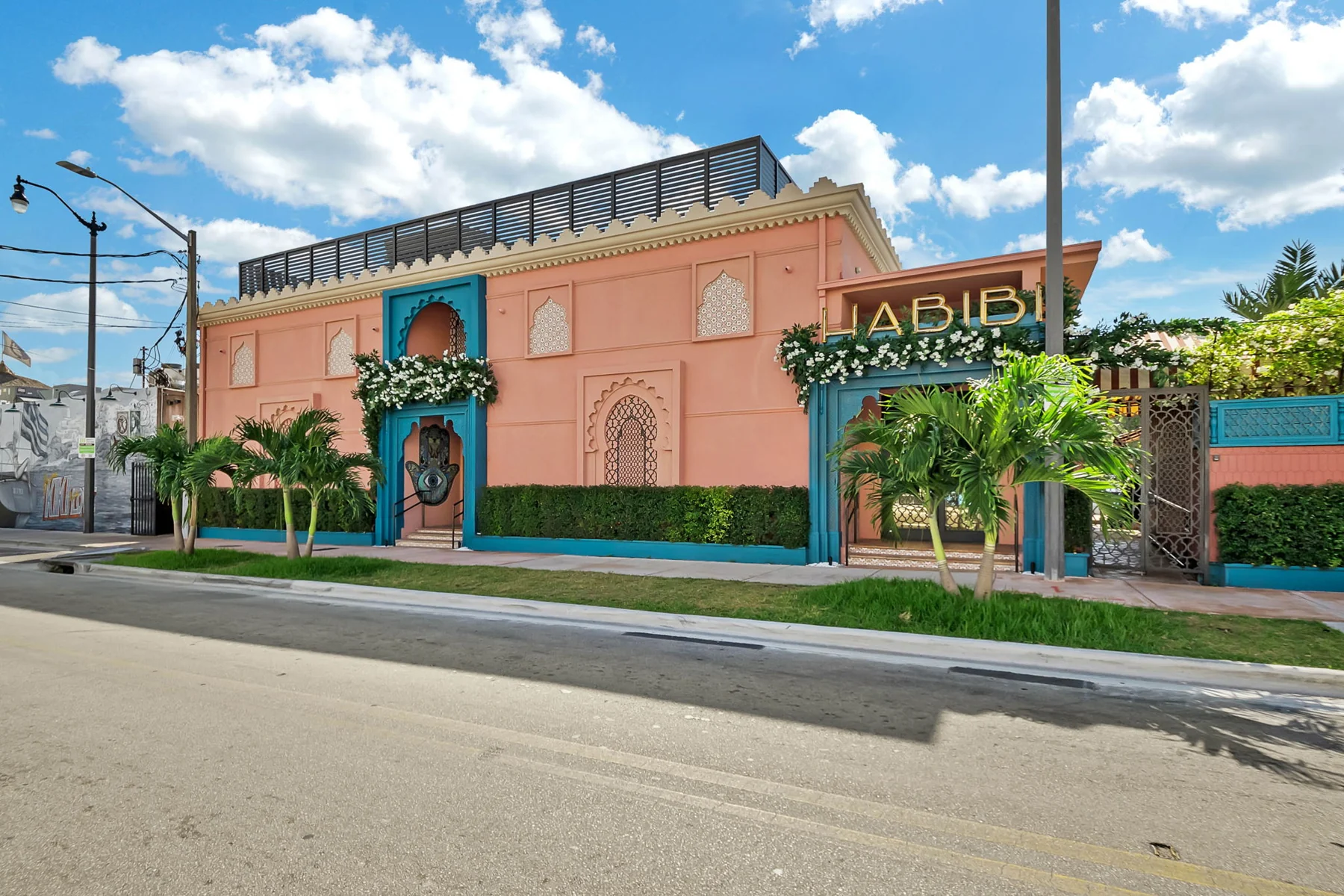 The exterior and entrance of Habibi on the River